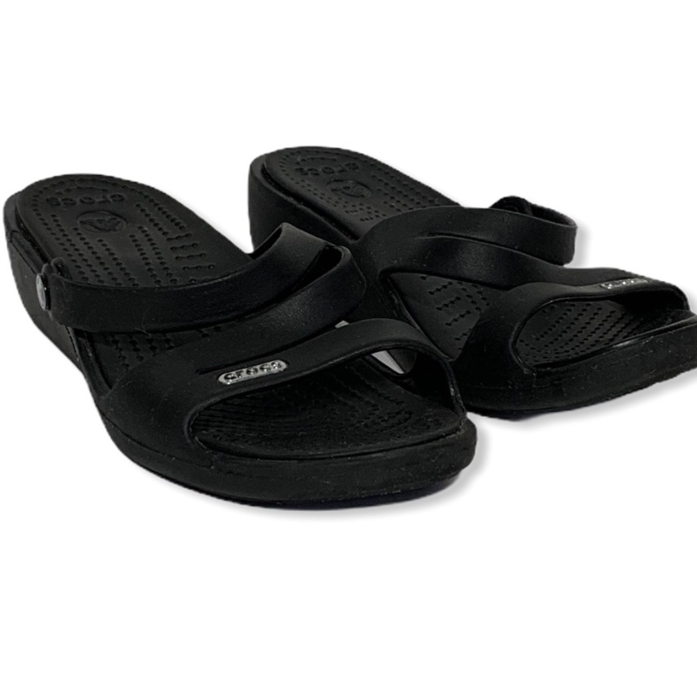 CROCS Black Strappy Mule Sandals
